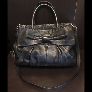 RED Valentino Bow Crossbody Black Leather Tote